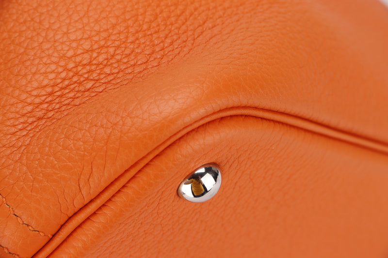 HERMES BOLIDE 31 (STAMP M (2009)) FEU COLOR CLEMENCE LEATHER, WITH KEYS, LOCK, STRAP, RAINCOAT & DUST COVER