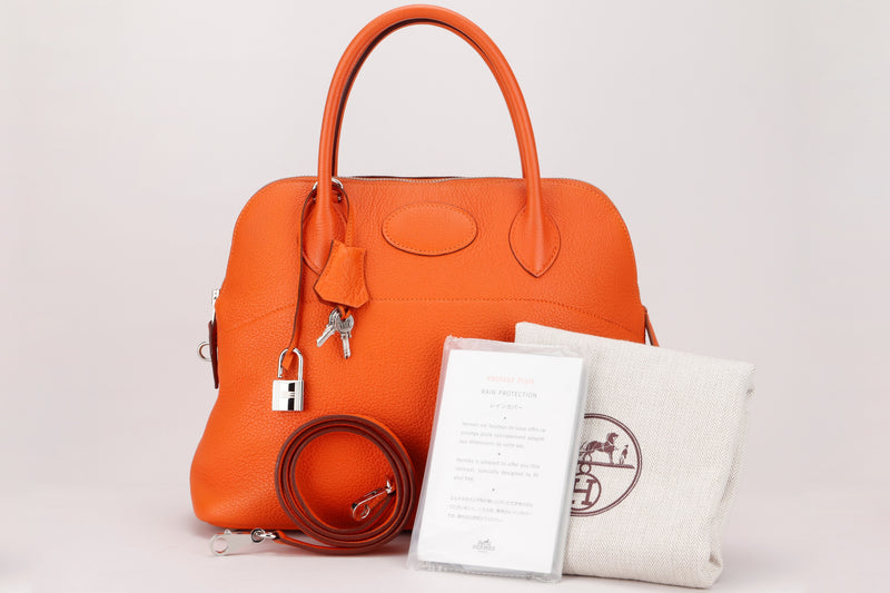 HERMES／BOLIDE 31 Clemence leather □M Engraving Parchemin