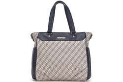 BURBERRY BLUE LABEL BLUE CHECK TOTE BAG (E2181-101-28), WITH STRAP & DUST COVER