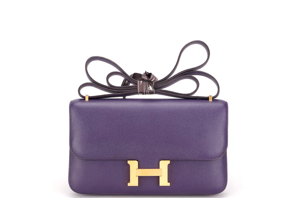 HERMES CONSTANCE ELAN (STAMP N) CASSIS EPSOM LEATHER, GOLD HARDWARE, WITH DUST COVER