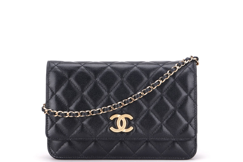 Chanel Black Quilted Caviar Wallet On Chain Gold Hardware, 2012