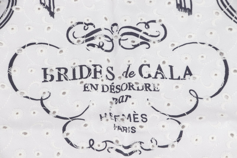 HERMES BRIDGE DE GALA BRODERIE ANGLAISE SCARF (70CM X 70CM), WITH BOX