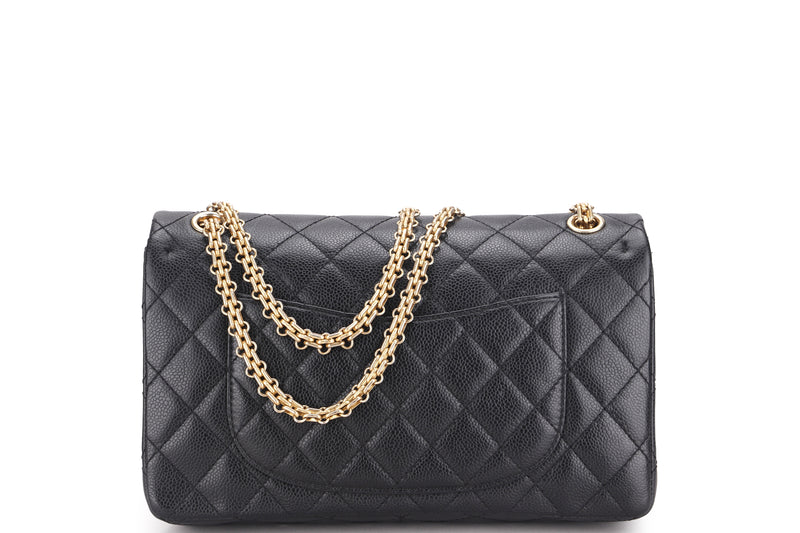 CHANEL REISSUE (1920xxxx) W27.5CM MEDIUM BLACK CAVIAR GOLD HARDWARE, WITH CARD, DUST COVER & BOX