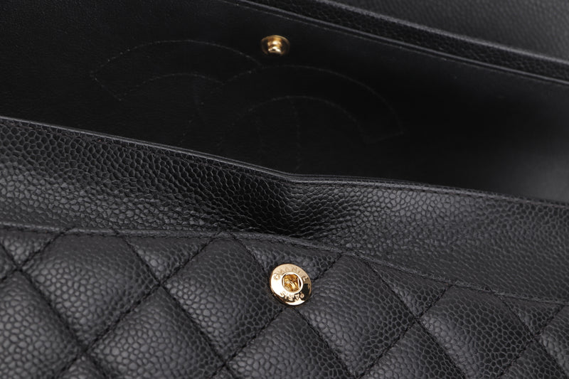 Chanel Classic Flap (XHX2xxxx) Medium Size Black Caviar, Silver