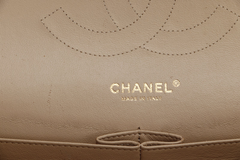 CHANEL CLASSIC FLAP (1477xxxx) JUMBO BEIGE CAVIAR LEATHER GOLD HARDWARE, NO CARD & DUST COVER