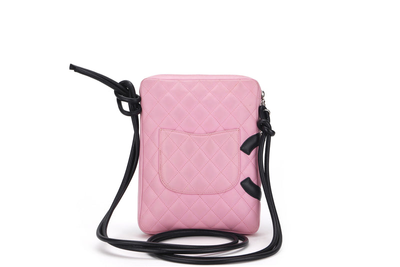 CHANEL CAMBON PINK CALF LEATHER SLING BAG (950xxxx) WIDTH 20CM, WITH CARD & BOX, NO DUST COVER