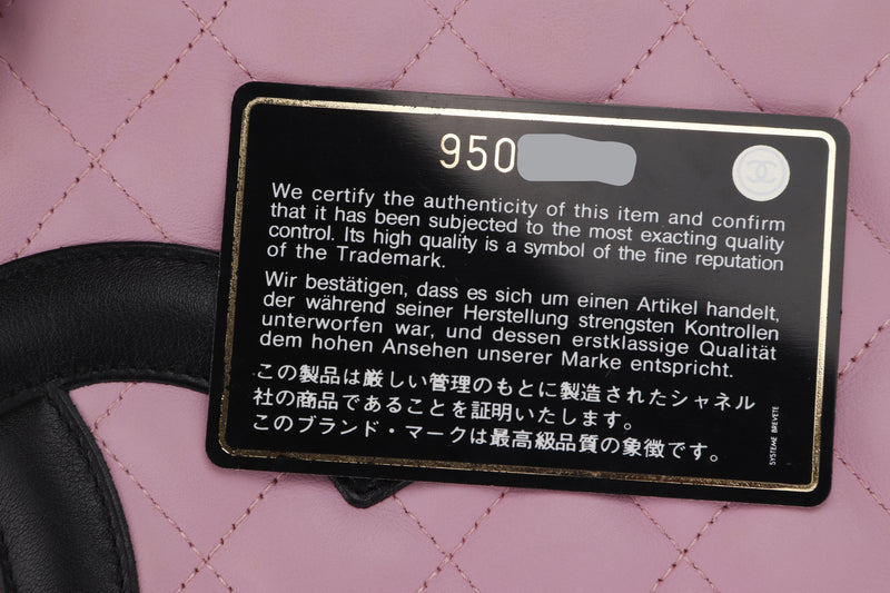 CHANEL CAMBON PINK CALF LEATHER SLING BAG (950xxxx) WIDTH 20CM, WITH CARD & BOX, NO DUST COVER