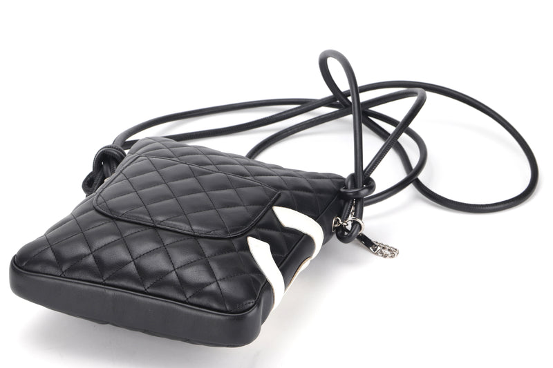 CHANEL CAMBON BLACK CALF LEATHER SLING BAG (1022xxxx) WIDTH 20CM, WITH CARD, DUST COVER & BOX