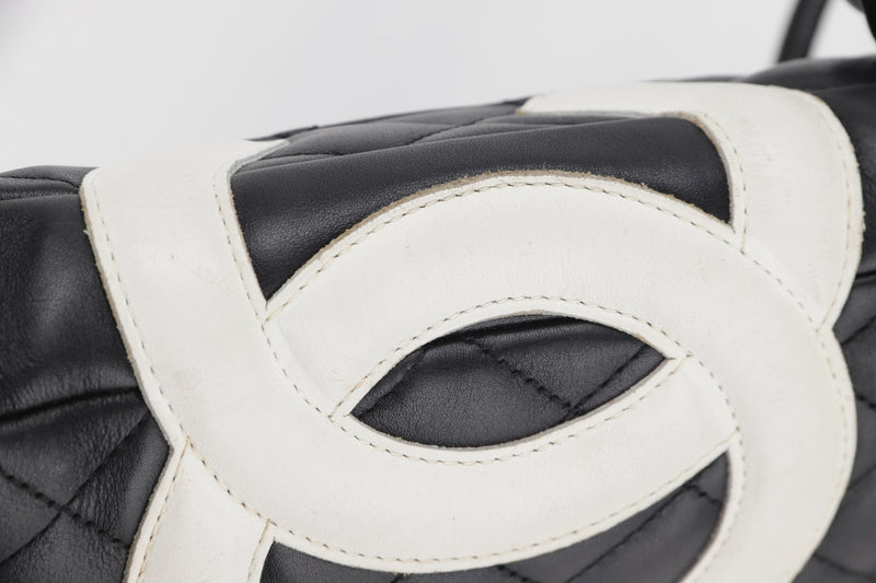 CHANEL CAMBON BLACK CALF LEATHER SLING BAG (1022xxxx) WIDTH 20CM, WITH CARD, DUST COVER & BOX