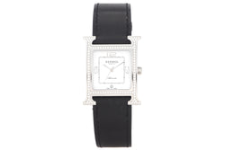 HERMES HEURE H AUTOMATIQUE WATCH, W 26.5 x H 35MM, WITH BOOKLET, CERTIFICATE & BOX