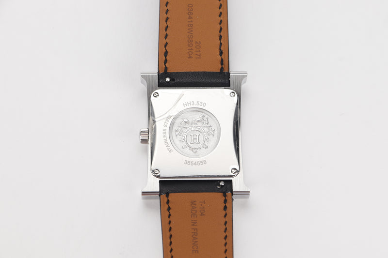 HERMES HEURE H AUTOMATIQUE WATCH, W 26.5 x H 35MM, WITH BOOKLET, CERTIFICATE & BOX