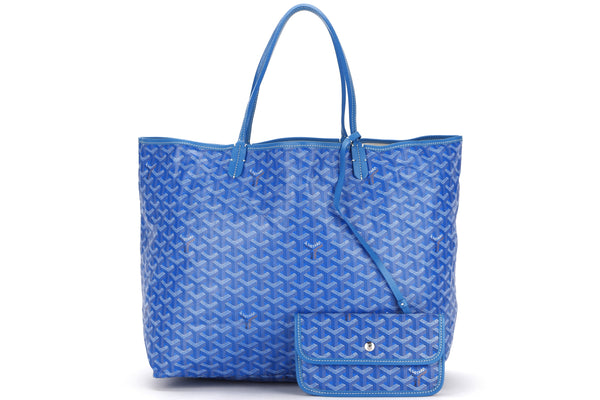 GOYARD SAINT LOUIS GM TOTE IN BLUE GOYARDINE WITH POUCH, WITH DUST COVER