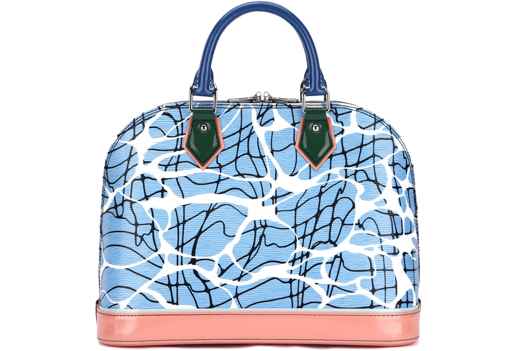 Louis Vuitton Alma BB Limited Epi Aqua Light Blue Bag Handbag 2way
