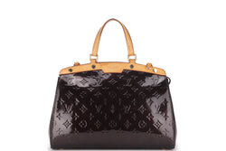 LOUIS VUITTON BREA M91455 (AA4114) MM AMARIANTE VERNIS LEATHER GOLD HARDWARE, WITH STRAP & DUST COVER