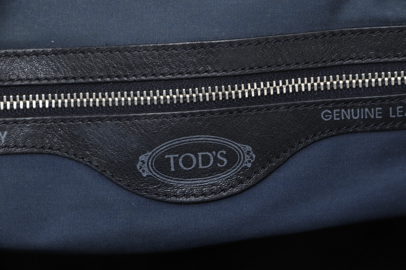 TODS T-BAG DARK BLUE FULL LEATHER WITH DUST COVER