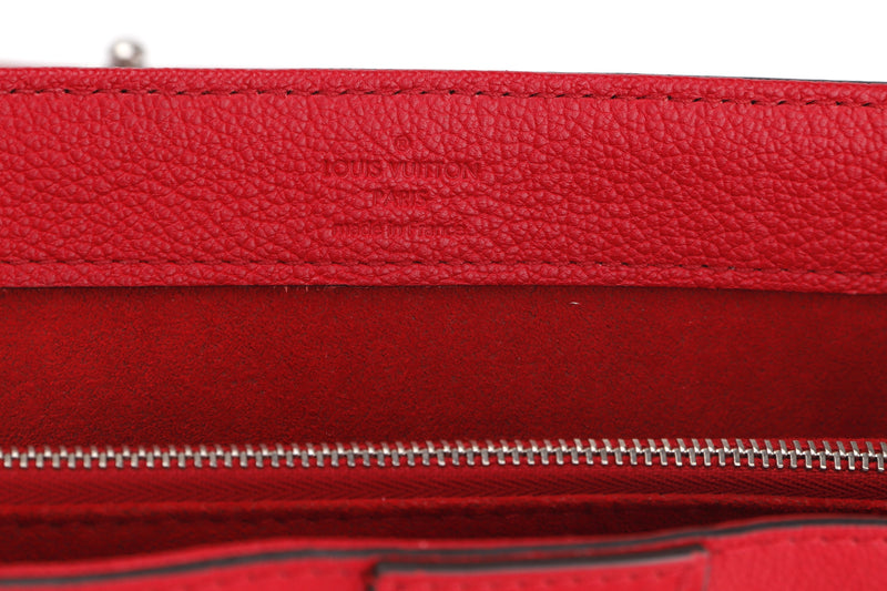 LOUIS VUITTON M51924 VERY ONE HANDLE BAG (AH1158) RED LEATHER SILVER HARDWARE, WITH STRAP & DUST COVER