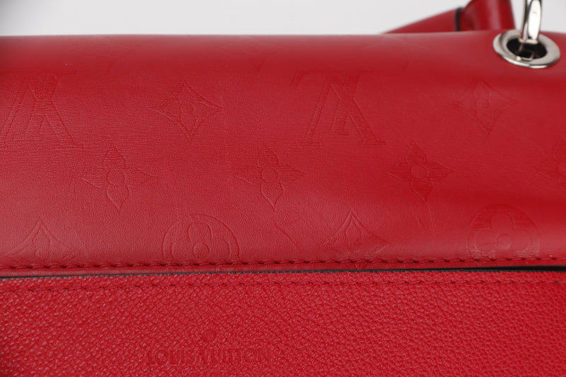 LOUIS VUITTON M51924 VERY ONE HANDLE BAG (AH1158) RED LEATHER SILVER HARDWARE, WITH STRAP & DUST COVER