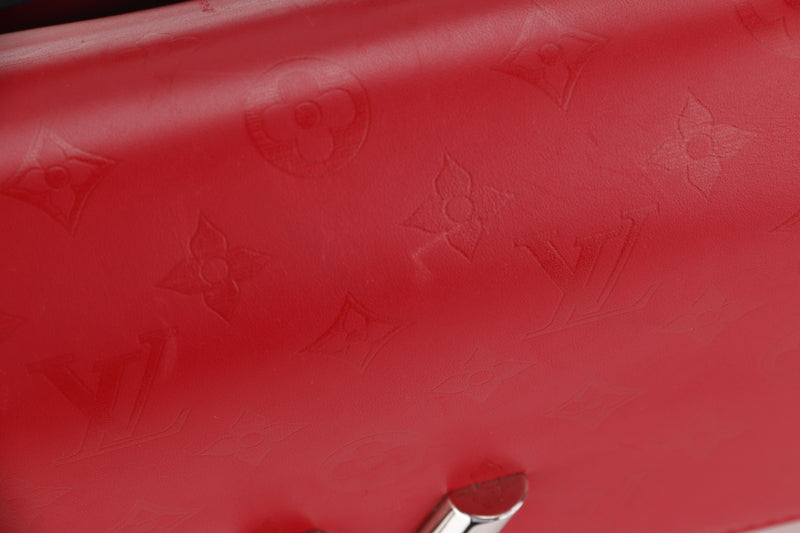 LOUIS VUITTON M51924 VERY ONE HANDLE BAG (AH1158) RED LEATHER SILVER HARDWARE, WITH STRAP & DUST COVER
