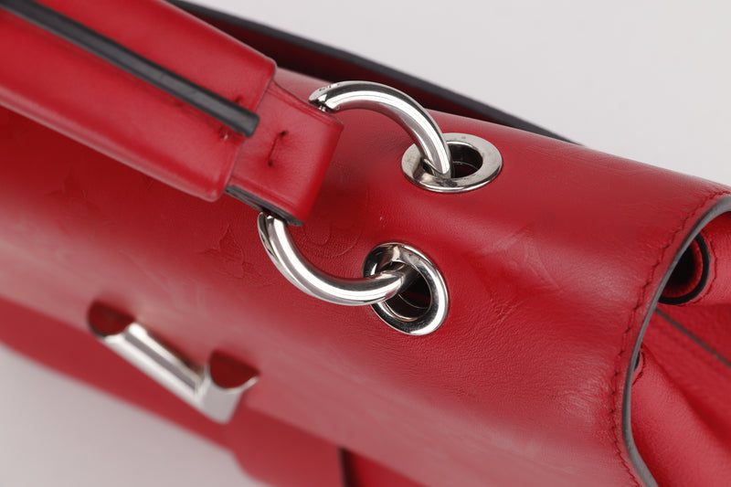 LOUIS VUITTON M51924 VERY ONE HANDLE BAG (AH1158) RED LEATHER SILVER HARDWARE, WITH STRAP & DUST COVER