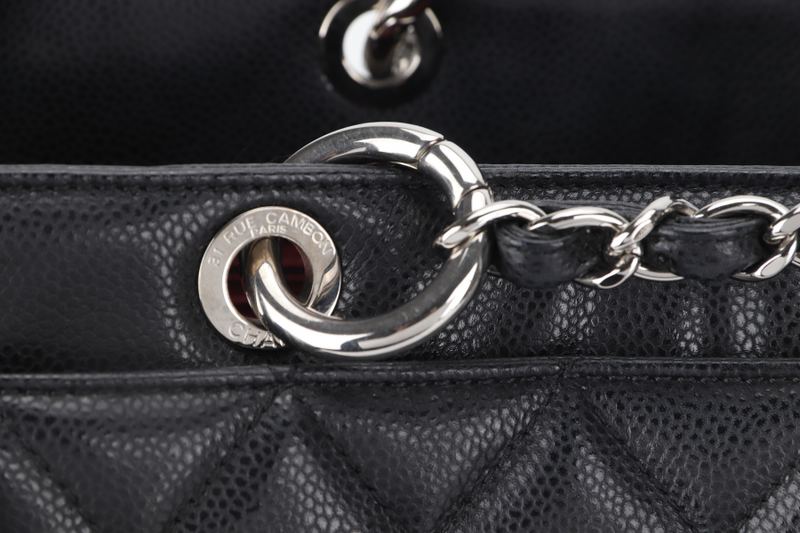 CHANEL GST (1359xxxx) BLACK CAVIAR LEATHER SILVER HARDWARE NO DUST COVER NO BOX