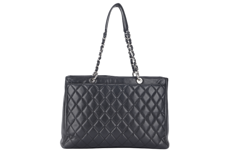 CHANEL GST (1359xxxx) BLACK CAVIAR LEATHER SILVER HARDWARE NO DUST COVER NO BOX