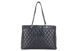 CHANEL GST (1359xxxx) BLACK CAVIAR LEATHER SILVER HARDWARE NO DUST COVER NO BOX