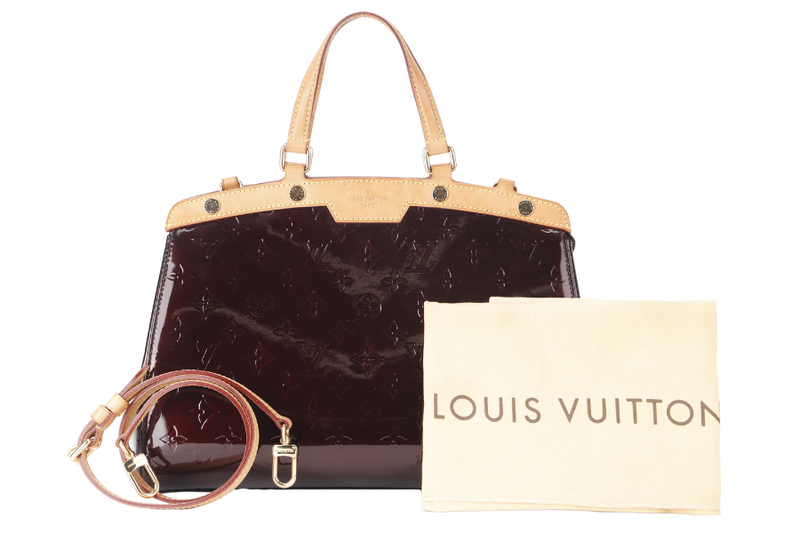 LOUIS VUITTON AMARANTE MONOGRAM VERNIS BREA MM WITH DUST COVER