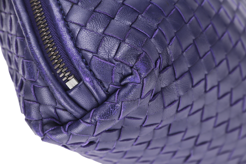 BOTTEGA VENETA DARK PURPLE NODINI INTRECCIATO SHOULDER BAG (B04226393T), WITH MIRROR & DUST COVER