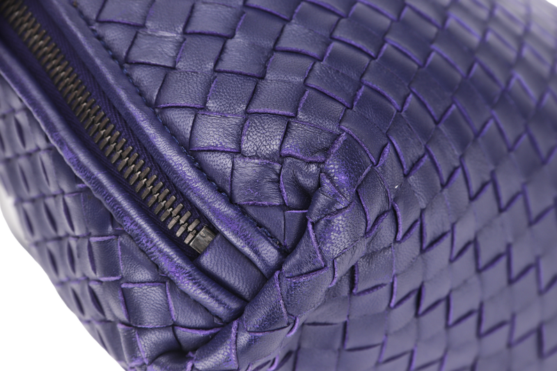 BOTTEGA VENETA DARK PURPLE NODINI INTRECCIATO SHOULDER BAG (B04226393T), WITH MIRROR & DUST COVER