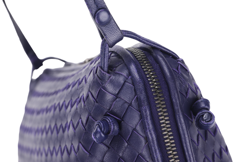 BOTTEGA VENETA DARK PURPLE NODINI INTRECCIATO SHOULDER BAG (B04226393T), WITH MIRROR & DUST COVER