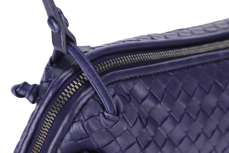 BOTTEGA VENETA DARK PURPLE NODINI INTRECCIATO SHOULDER BAG (B04226393T), WITH MIRROR & DUST COVER