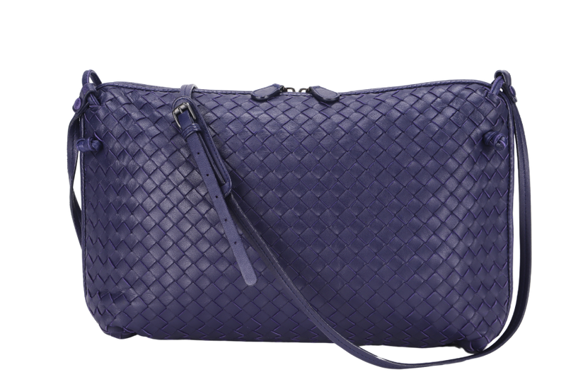 BOTTEGA VENETA DARK PURPLE NODINI INTRECCIATO SHOULDER BAG (B04226393T), WITH MIRROR & DUST COVER