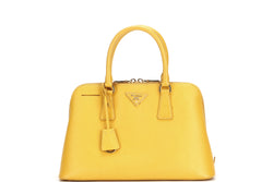 PRADA BL0837 PROMANADE BAG MEDIUM YELLOW SAFFIANO LEATHER GOLD HARDWARE, WITH CARD & DUST COVER, NO STRAP