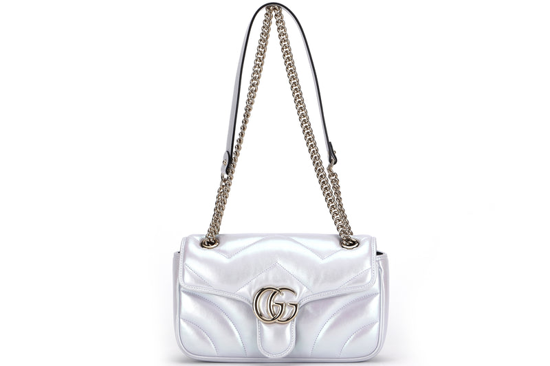 GIUCCI GG MARMONT SMALL SHOULDER BAG (443497-525040) GOLD HARDWARE, W26CM, NO DUST COVER