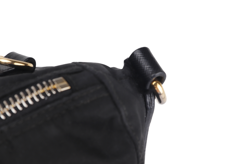 PRADA TESSUTO BLACK NYLON FRONT ZIPPY POCKET SLING BAG WITH STRAP, NO CARD & DUST COVER