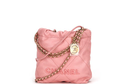 CHANEL 22 MINI (N89Pxxxx) SOFT PINK CAVIAR LEATHER GOLD HARDWARE, WITH DUST COVER & BOX