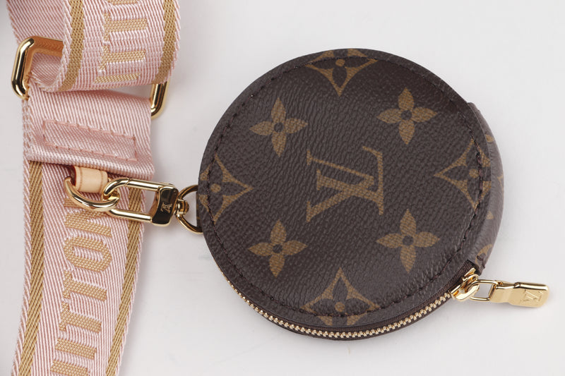 LOUIS VUITTON M44840 MULTI POCHETTE ACCESSORIES ROSE PINK STRAP, WITH DUST COVER