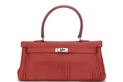 HERMES SHOULDER KELLY FRINGE (STAMP M) CLEMENCE LEATHER SILVER HARDWARE, WITH KEYS, LOCK & DUST COVER