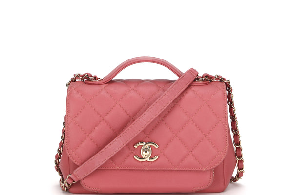 CHANEL BUSINESS AFFINITY (2842xxxx) MEDIUM CORAL PINK CAVIAR GOLD HARDWARE, WITH CARD & DUST COVER