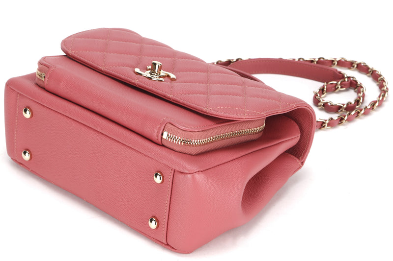 CHANEL BUSINESS AFFINITY (2842xxxx) MEDIUM CORAL PINK CAVIAR GOLD HARDWARE, WITH CARD & DUST COVER