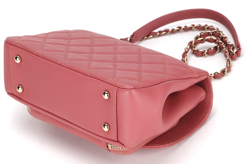 CHANEL BUSINESS AFFINITY (2842xxxx) MEDIUM CORAL PINK CAVIAR GOLD HARDWARE, WITH CARD & DUST COVER