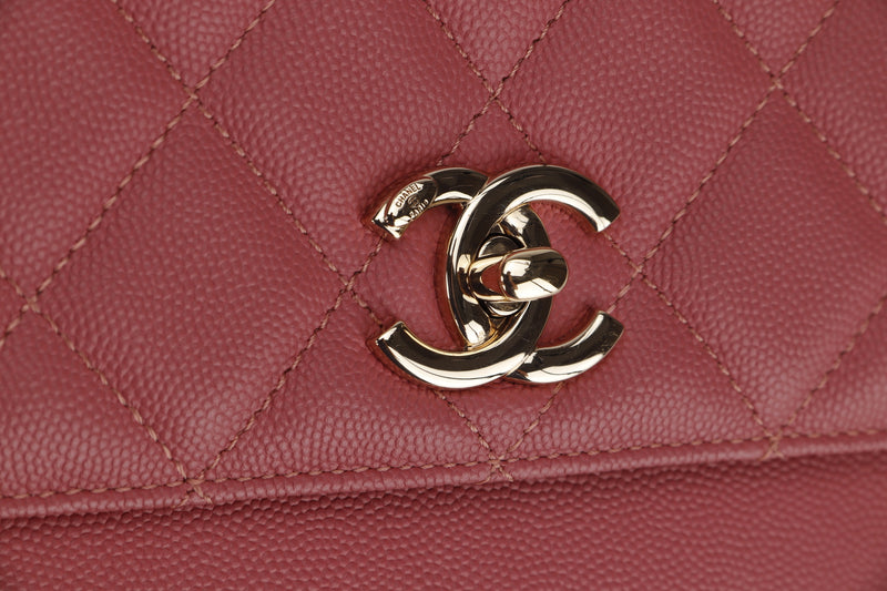 CHANEL BUSINESS AFFINITY (2842xxxx) MEDIUM CORAL PINK CAVIAR GOLD HARDWARE, WITH CARD & DUST COVER