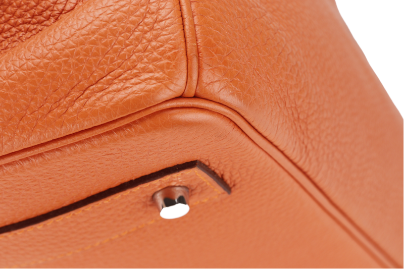 HERMES BIRKIN 45 SHOULDER BAG [STAMP P SQUARE (YEAR 2012)] ORANGE TAURILLON CLEMENCE LEATHER PALLADIUM HARDWARE, WITH KEYS, LOCK, RAINCOAT & DUST COVER