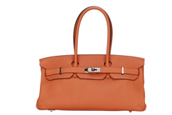 HERMES BIRKIN 45 SHOULDER BAG [STAMP P SQUARE (YEAR 2012)] ORANGE TAURILLON CLEMENCE LEATHER PALLADIUM HARDWARE, WITH KEYS, LOCK, RAINCOAT & DUST COVER