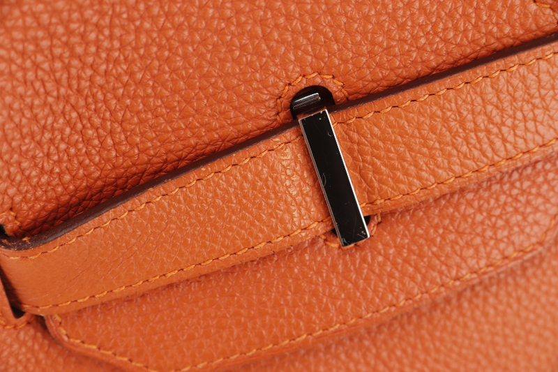 HERMES BIRKIN 45 SHOULDER BAG [STAMP P SQUARE (YEAR 2012)] ORANGE TAURILLON CLEMENCE LEATHER PALLADIUM HARDWARE, WITH KEYS, LOCK, RAINCOAT & DUST COVER