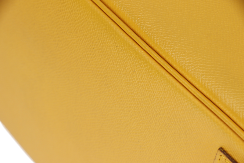 HERMES BIRKIN 35 (STAMP Z CIRCLE) YELLOW MUSTARD COURCHEVAL LEATHER GOLD HARDWARE WITH KEYS&LOCK, RAINCOAT & DUST COVER