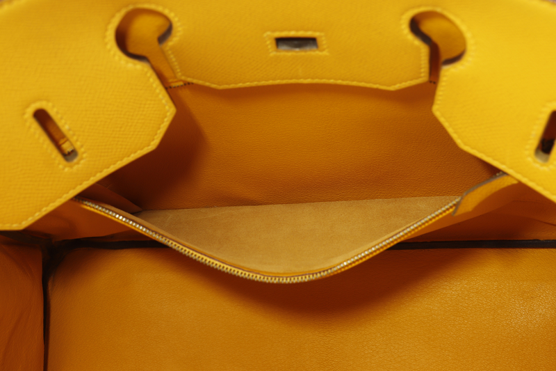 HERMES BIRKIN 35 (STAMP Z CIRCLE) YELLOW MUSTARD COURCHEVAL LEATHER GOLD HARDWARE WITH KEYS&LOCK, RAINCOAT & DUST COVER