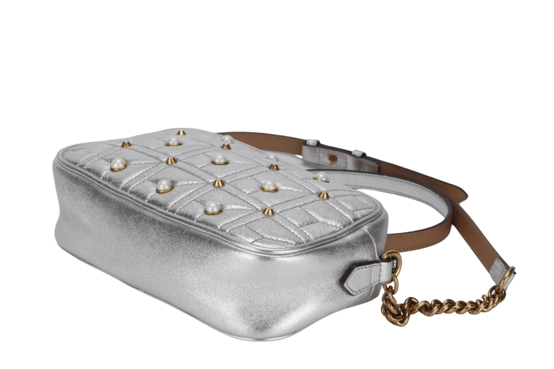 GUCCI GG MARMONT PEARL SHOULDER BAG (AA7632 520981) GOLD HARDWARE NO DUST COVER & NO BOX