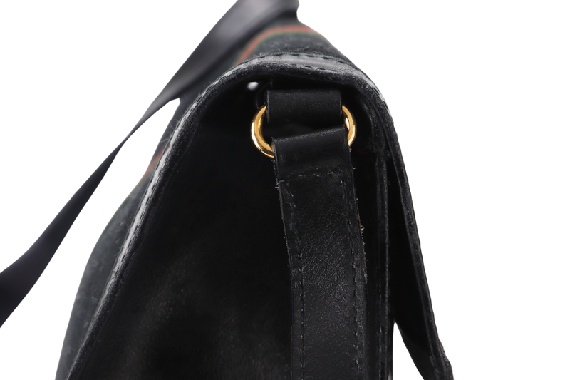 GUCCI SHOULDER BAG (67-04-3657) BLACK CANVAS WITH DUST COVER