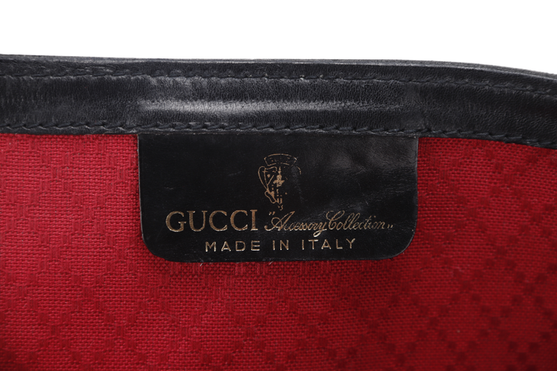GUCCI SHOULDER BAG (67-04-3657) BLACK CANVAS WITH DUST COVER